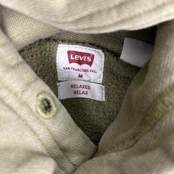Levi's Sweatshirt Men's Medium Green/Grey Hoodie Long Sleeve Pullover Sweater - Picture 4 of 8